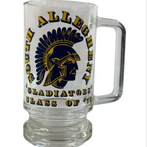 VTG South Allegheny Gladiators Glass Mug Class 76s Collectible Beer Stein Retro